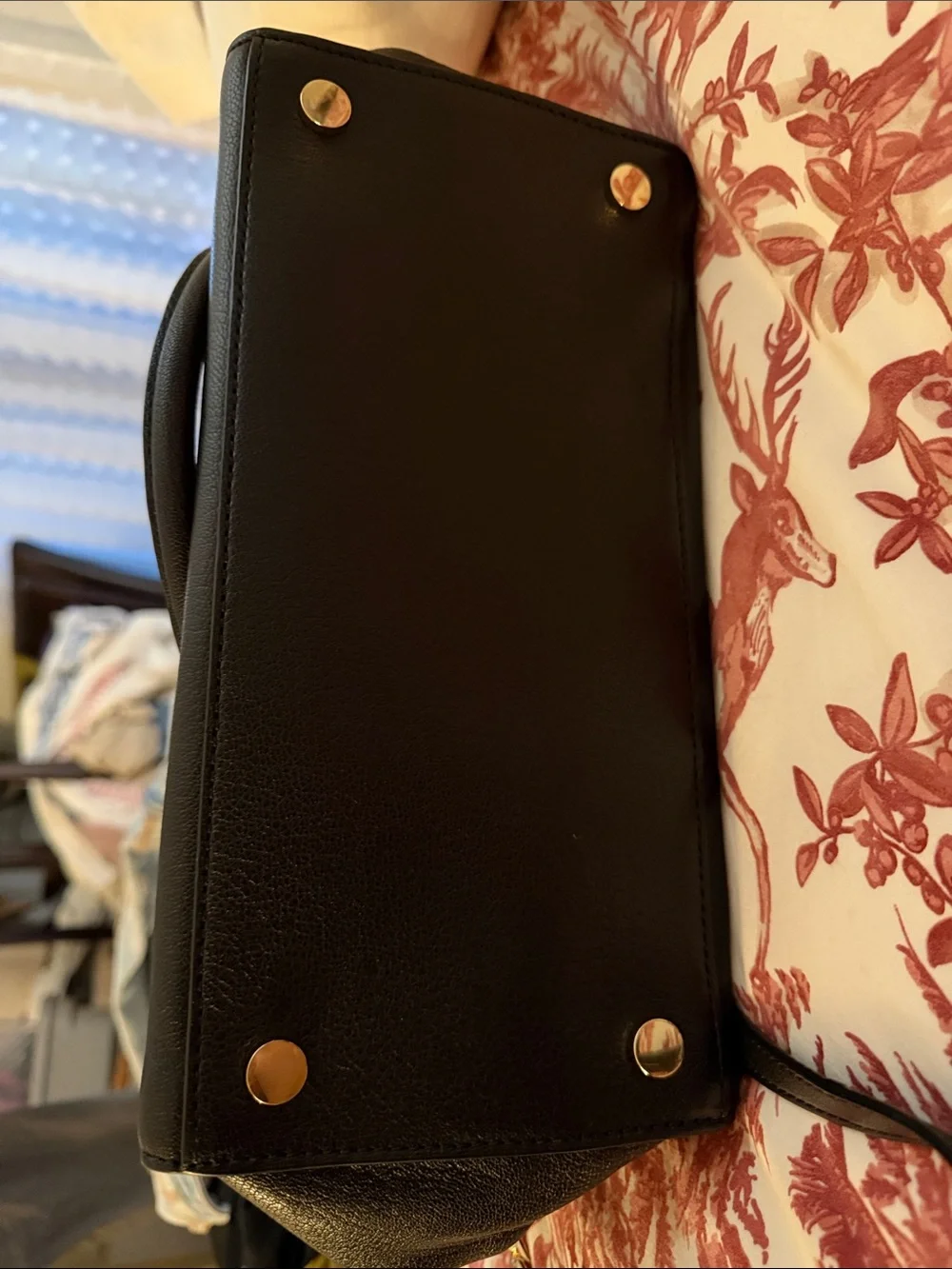 MICHAEL Michael Kors Hamilton Black Pebbled Leather Satchel Bag size medium